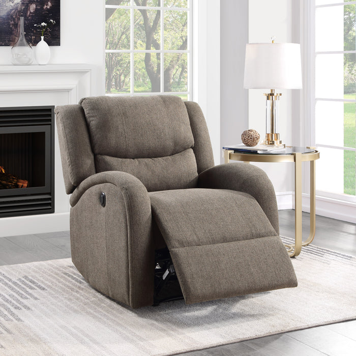 Foxcroft Power Reclining Chair in Brown - 9316BR-1PW - FAMSA Furniture (TX)