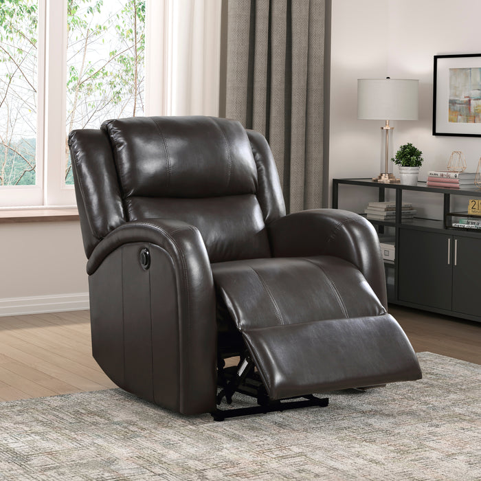 Foxcroft Power Reclining Chair in Brown - 9316PUBR-1PW - FAMSA Furniture (TX)