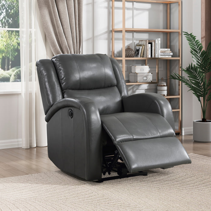 Foxcroft Power Reclining Chair in Gray - 9316PUGY-1PW - FAMSA Furniture (TX)
