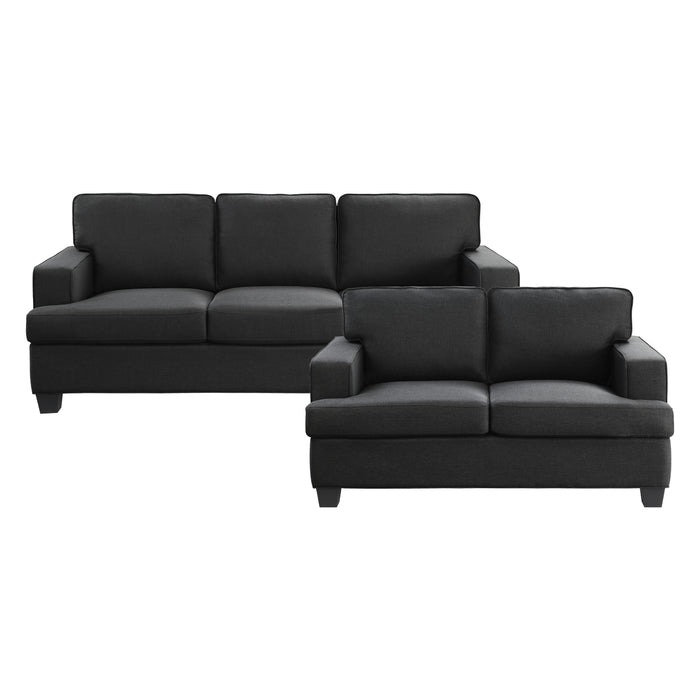 Elmont 2pc Set: Sofa, Love in Black - 9327BK*2 - FAMSA Furniture (TX)
