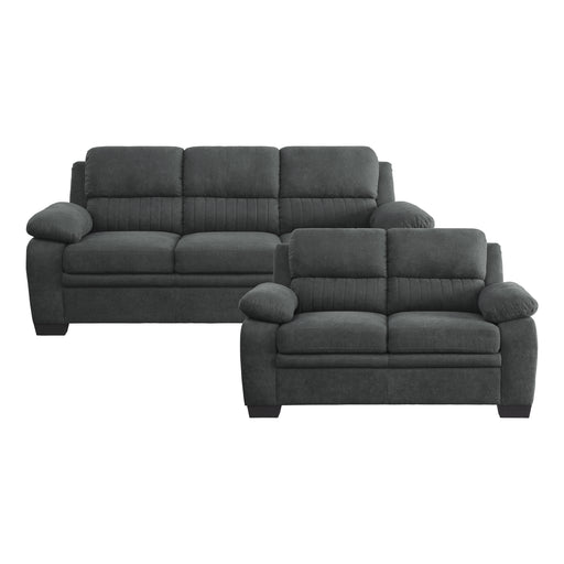 Holleman 2pc Set: Sofa, Love in Gray - 9333DG*2 - FAMSA Furniture (TX)