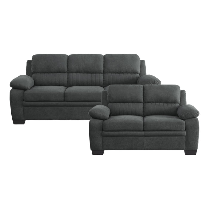 Holleman 2pc Set: Sofa, Love in Gray - 9333DG*2 - FAMSA Furniture (TX)