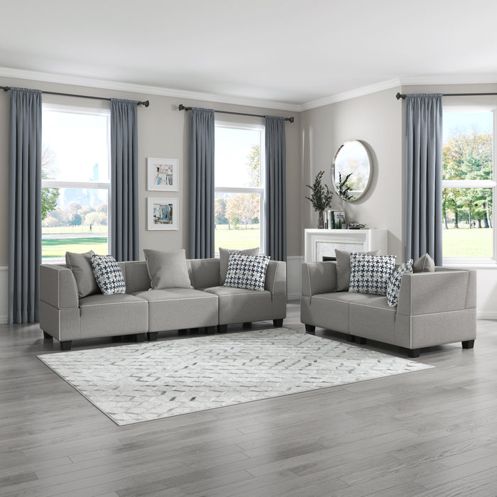 Jayne Armless Chair in Gray - 9357GY-AC - FAMSA Furniture (TX)