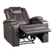 Caelan Power Reclining Chair with Power Headrest, Cup holders and Storage Arms in Brown - 9366DB-1PWH - FAMSA Furniture (TX)