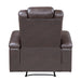 Caelan Power Reclining Chair with Power Headrest, Cup holders and Storage Arms in Brown - 9366DB-1PWH - FAMSA Furniture (TX)