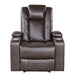 Caelan Power Reclining Chair with Power Headrest, Cup holders and Storage Arms in Brown - 9366DB-1PWH - FAMSA Furniture (TX)
