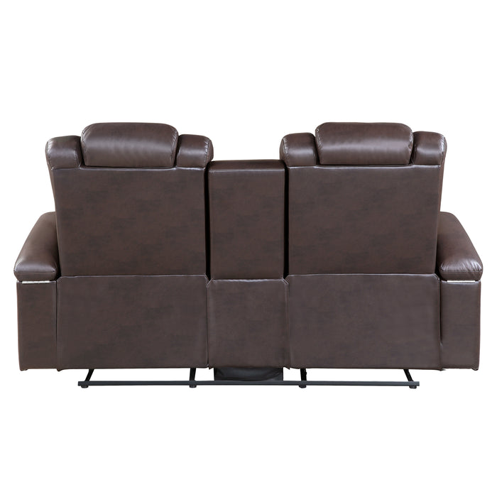 Caelan 2pc Set: Sofa, Love (Power) in Brown - 9366DB*2PWH - FAMSA Furniture (TX)