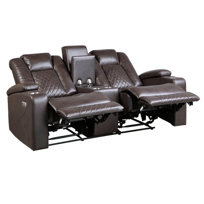 Caelan 2pc Set: Sofa, Love (Power) in Brown - 9366DB*2PWH - FAMSA Furniture (TX)