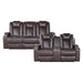 Caelan 2pc Set: Sofa, Love (Power) in Brown - 9366DB*2PWH - FAMSA Furniture (TX)