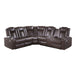 Caelan 3-Piece Power Reclining Sectional with Drop-Down Cup Holders, Reading Lights, Console, Storage Arms with Cup holders in Brown - 9366DB*SC - FAMSA Furniture (TX)