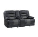 Fabian Double Glider Reclining Loveseat with Center Console, Receptacles and USB Ports in Gray - 9388GRY-2 - FAMSA Furniture (TX)