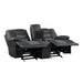Fabian Double Glider Reclining Loveseat with Center Console, Receptacles and USB Ports in Gray - 9388GRY-2 - FAMSA Furniture (TX)