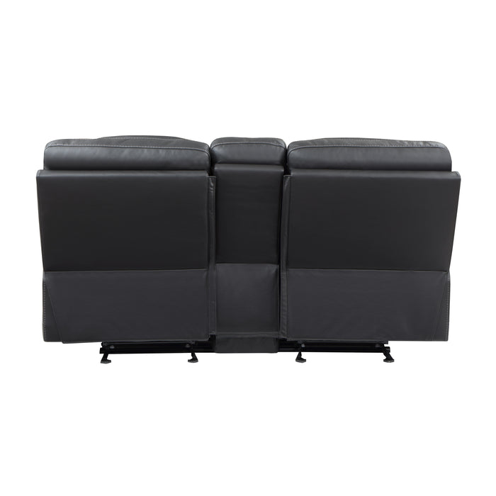 Fabian Double Glider Reclining Loveseat with Center Console, Receptacles and USB Ports in Gray - 9388GRY-2 - FAMSA Furniture (TX)