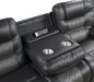 Fabian Double Reclining Sofa with Center Drop-Down Cup Holders, Receptacles and USB Ports in Gray - 9388GRY-3 - FAMSA Furniture (TX)