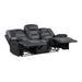 Fabian Double Reclining Sofa with Center Drop-Down Cup Holders, Receptacles and USB Ports in Gray - 9388GRY-3 - FAMSA Furniture (TX)