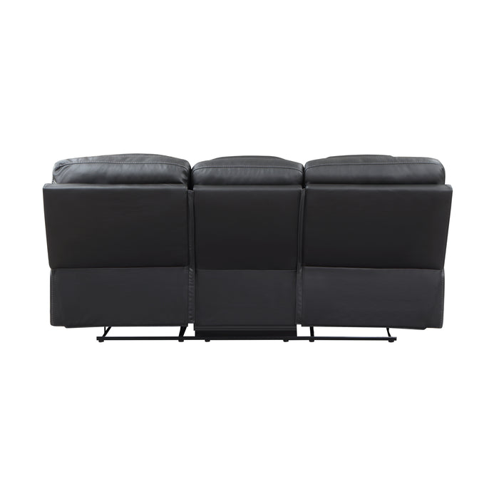 Fabian Double Reclining Sofa with Center Drop-Down Cup Holders, Receptacles and USB Ports in Gray - 9388GRY-3 - FAMSA Furniture (TX)
