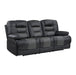 Fabian Double Reclining Sofa with Center Drop-Down Cup Holders, Receptacles and USB Ports in Gray - 9388GRY-3 - FAMSA Furniture (TX)