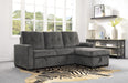 Carolina 2-Piece Reversible Sectional with Pull-out Bed and Hidden Storage in Gray - 9402DGY*SC - FAMSA Furniture (TX)