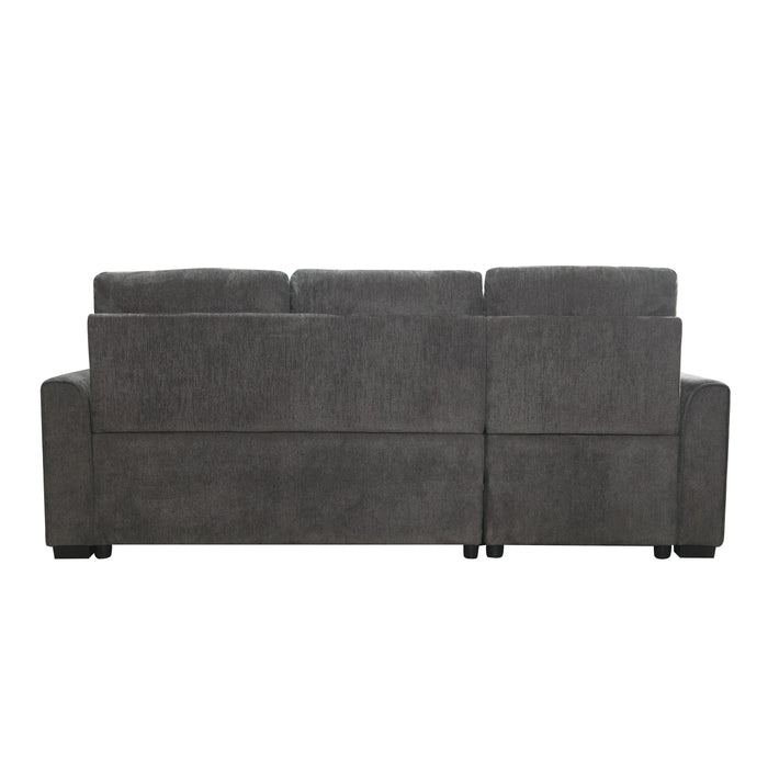 Carolina 2-Piece Reversible Sectional with Pull-out Bed and Hidden Storage in Gray - 9402DGY*SC - FAMSA Furniture (TX)