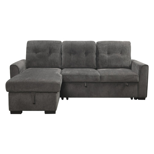 Carolina 2-Piece Reversible Sectional with Pull-out Bed and Hidden Storage in Gray - 9402DGY*SC - FAMSA Furniture (TX)