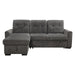 Carolina 2-Piece Reversible Sectional with Pull-out Bed and Hidden Storage in Gray - 9402DGY*SC - FAMSA Furniture (TX)