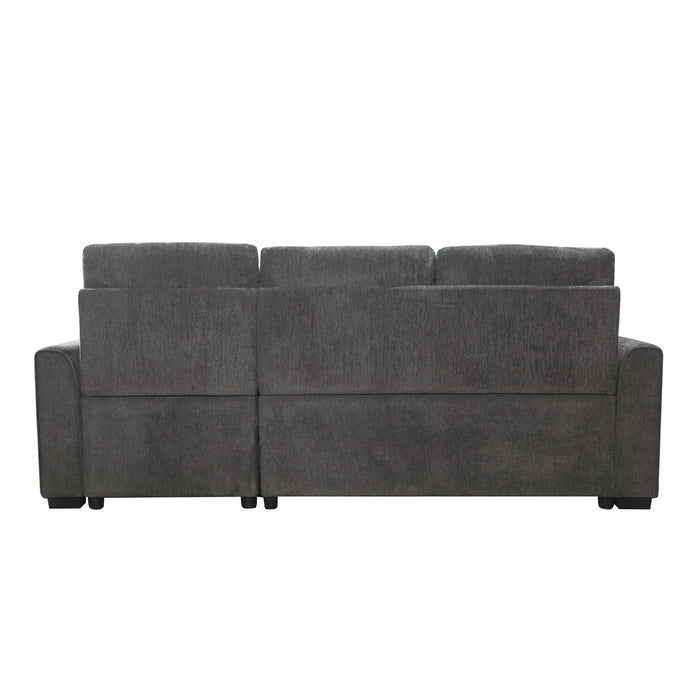 Carolina 2-Piece Reversible Sectional with Pull-out Bed and Hidden Storage in Gray - 9402DGY*SC - FAMSA Furniture (TX)