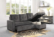 Carolina 2-Piece Reversible Sectional with Pull-out Bed and Hidden Storage in Gray - 9402DGY*SC - FAMSA Furniture (TX)