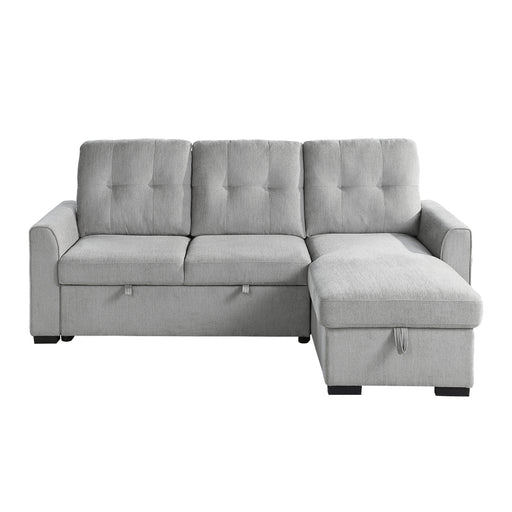 Carolina 2-Piece Reversible Sectional with Pull-out Bed and Hidden Storage in Gray - 9402GRY*SC - FAMSA Furniture (TX)