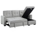 Carolina 2-Piece Reversible Sectional with Pull-out Bed and Hidden Storage in Gray - 9402GRY*SC - FAMSA Furniture (TX)