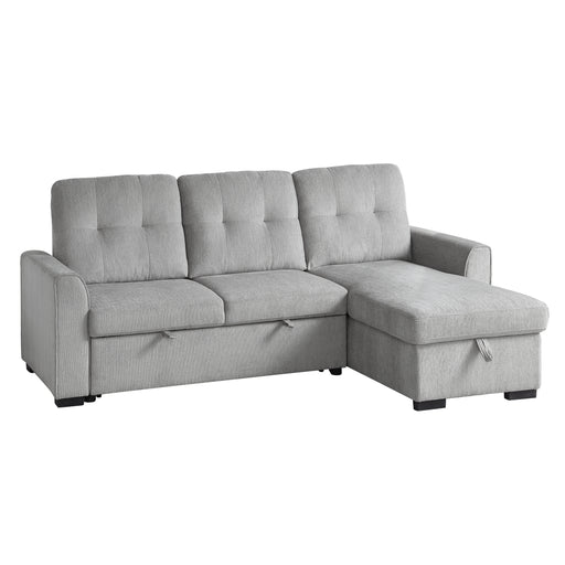 Carolina 2-Piece Reversible Sectional with Pull-out Bed and Hidden Storage in Gray - 9402GRY*SC - FAMSA Furniture (TX)