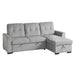 Carolina 2-Piece Reversible Sectional with Pull-out Bed and Hidden Storage in Gray - 9402GRY*SC - FAMSA Furniture (TX)