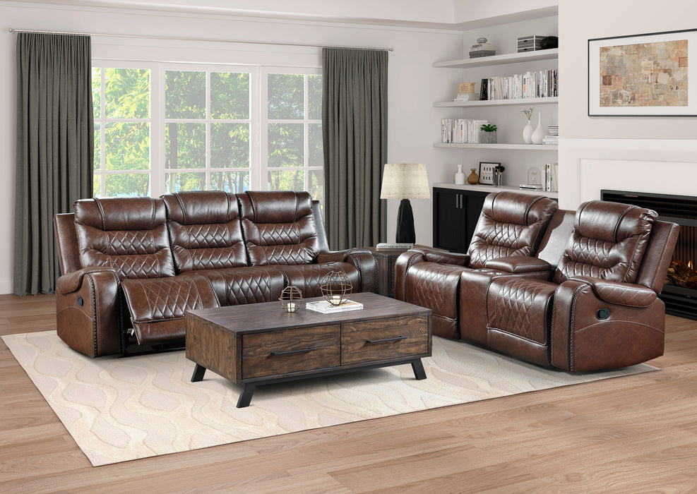 Putnam Double Reclining Sofa With Center Drop-Down Cup Holders