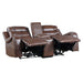 Putnam Power Double Reclining Loveseat with Center Console, Receptacles and USB Ports in Brown - 9405BR-2PW - FAMSA Furniture (TX)