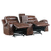 Putnam Double Glider Reclining Loveseat with Center Console, Receptacles and USB Port in Brown - 9405BR-2 - FAMSA Furniture (TX)