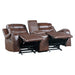 Putnam Double Glider Reclining Loveseat with Center Console, Receptacles and USB Port in Brown - 9405BR-2 - FAMSA Furniture (TX)