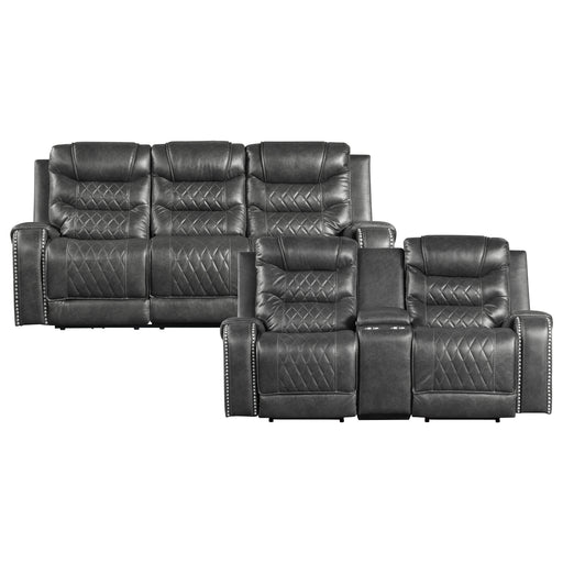 Putnam 2pc Set: Sofa, Love (Power) in Gray - 9405GY*2PW - FAMSA Furniture (TX)