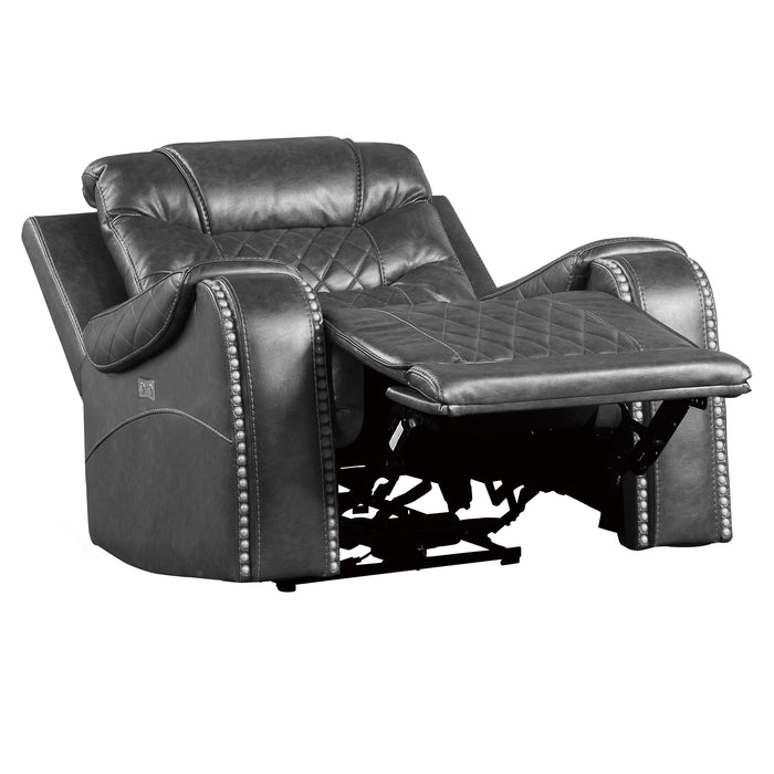 Putnam Power Reclining Chair in Gray - 9405GY-1PW - FAMSA Furniture (TX)
