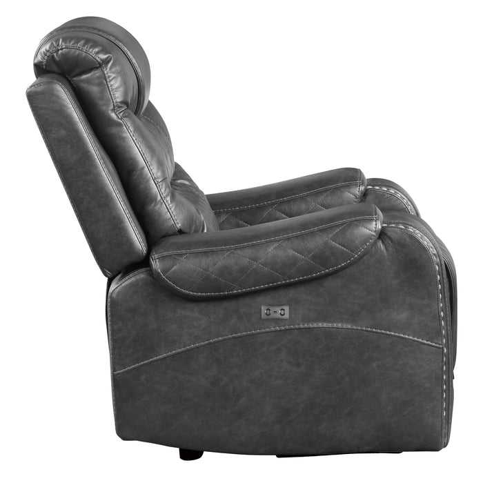 Putnam Power Reclining Chair in Gray - 9405GY-1PW - FAMSA Furniture (TX)