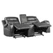Putnam Double Glider Reclining Loveseat with Center Console, Receptacles and USB Port in Gray - 9405GY-2 - FAMSA Furniture (TX)