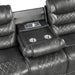 Putnam Power Double Reclining Sofa with Center Drop-Down Cup Holders, Receptacles and USB Ports in Gray - 9405GY-3PW - FAMSA Furniture (TX)