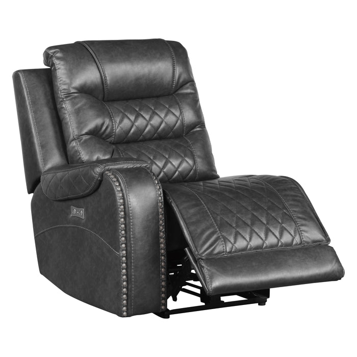 Putnam 6-Piece Modular Power Reclining Sectional with Right Chaise in Gray - 9405GY*6LRRC - FAMSA Furniture (TX)