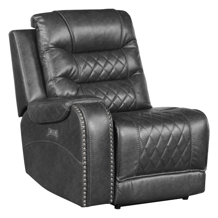 Putnam 6-Piece Modular Power Reclining Sectional with Right Chaise in Gray - 9405GY*6LRRC - FAMSA Furniture (TX)