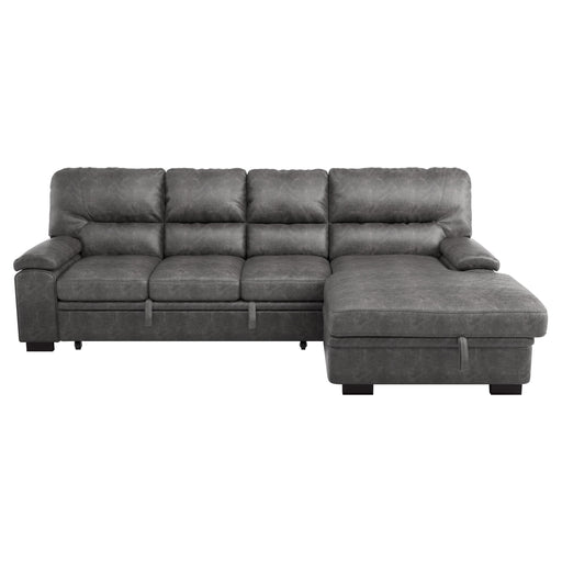 Michigan 2-Piece Sectional with Pull-out Bed and Right Chaise with Hidden Storage in Gray - 9407DG*2RC3L - FAMSA Furniture (TX)