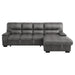 Michigan 2-Piece Sectional with Pull-out Bed and Right Chaise with Hidden Storage in Gray - 9407DG*2RC3L - FAMSA Furniture (TX)