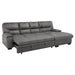 Michigan 2-Piece Sectional with Pull-out Bed and Right Chaise with Hidden Storage in Gray - 9407DG*2RC3L - FAMSA Furniture (TX)