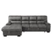 Michigan 2-Piece Sectional with Pull-out Bed and Left Chaise with Hidden Storage in Gray - 9407DG*2LC3R - FAMSA Furniture (TX)