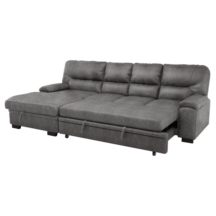 Michigan 2-Piece Sectional with Pull-out Bed and Left Chaise with Hidden Storage in Gray - 9407DG*2LC3R - FAMSA Furniture (TX)