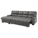 Michigan 2-Piece Sectional with Pull-out Bed and Left Chaise with Hidden Storage in Gray - 9407DG*2LC3R - FAMSA Furniture (TX)