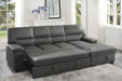 Michigan 2-Piece Sectional with Pull-out Bed and Right Chaise with Hidden Storage in Gray - 9407DG*2RC3L - FAMSA Furniture (TX)