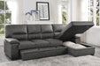 Michigan 2-Piece Sectional with Pull-out Bed and Right Chaise with Hidden Storage in Gray - 9407DG*2RC3L - FAMSA Furniture (TX)